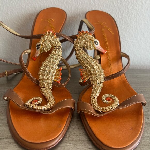 Giuseppe Zanotti Seahorse Crystal Sandal- Heel - Picture 3 of 14
